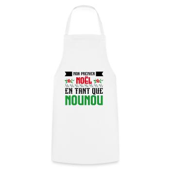 Mon Premier Noel tant que nounou - Tablier de cuisine - blanc - Devant - AI Model Male 185 dark (185cm)