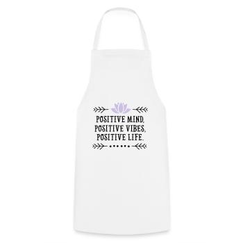 Positive Mind, Positive Vibes, Positive Life. - Tablier de cuisine - blanc - Devant - AI Model Male 185 dark (185cm)