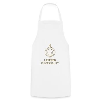 Layered Personality - Cooking Apron - white - Front - AI Model Male 185 dark (185cm)