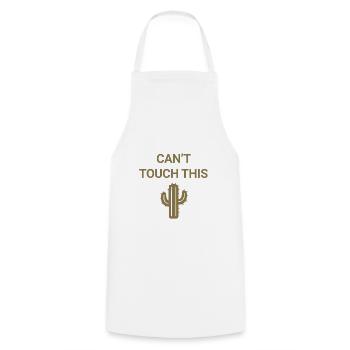 Can't touch this - Cooking Apron - white - Front - AI Model Male 185 dark (185cm)