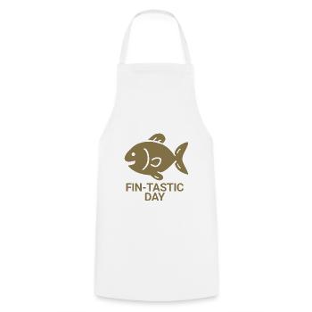 Fin-tastic day - Kochschürze - Weiß - Vorne - AI Model Male 185 dark (185cm)