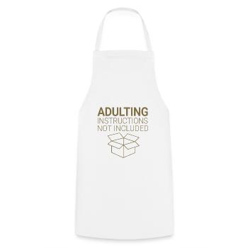 Adulte - Instructions non incluses - Tablier de cuisine - blanc - Devant - AI Model Male 185 dark (185cm)