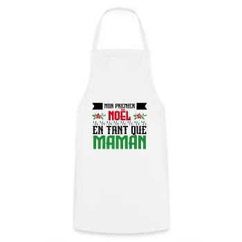 mon premier noël en tant que maman - Tablier de cuisine - blanc - Devant - AI Model Male 185 dark (185cm)