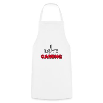 I Love Gaming - Gamer Gaming Video Games - Cooking Apron - white - Front - AI Model Male 185 dark (185cm)