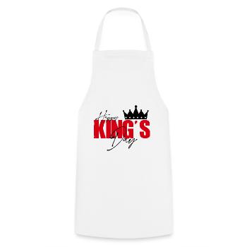 Happy king's day. Kings Day. King for a day. - Cooking Apron - white - Front - AI Model Male 185 dark (185cm)