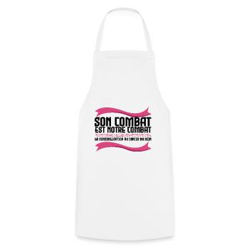 His fight is our fight - Cancer - Cooking Apron - white - Front - AI Model Male 185 dark (185cm)