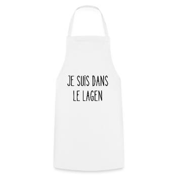 je suis dans le lagen - Tablier de cuisine - blanc - Devant - AI Model Male 185 dark (185cm)