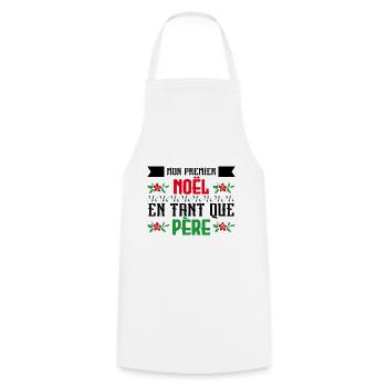 mon premier noël en tant que Père - Tablier de cuisine - blanc - Devant - AI Model Male 185 dark (185cm)