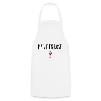ma vie en rosé - Tablier de cuisine - blanc - Devant - AI Model Male 185 dark (185cm)