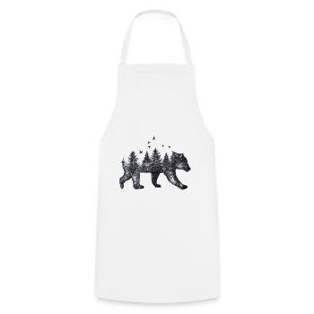 Nature Bear Drawing - Cooking Apron - white - Front - AI Model Male 185 dark (185cm)