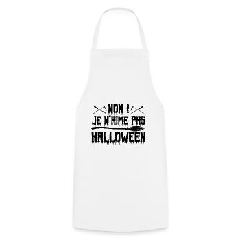 Anti halloween humour Je n'aime pas Halloween - Tablier de cuisine - blanc - Devant - AI Model Male 185 dark (185cm)