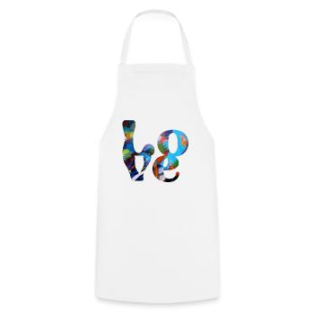 Graffiti,love,schrift,Malerei,bunt,liebe,bunt - Kochschürze - Weiß - Vorne - AI Model Male 185 dark (185cm)