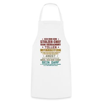 A proud of damn great employees - Cooking Apron - white - Front - AI Model Male 185 dark (185cm)