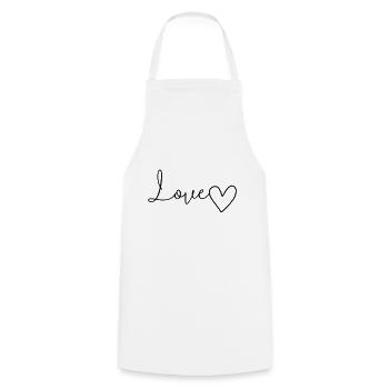 Love lettering with heart - Cooking Apron - white - Front - AI Model Male 185 dark (185cm)