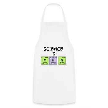 La science est amusante - Tablier de cuisine - blanc - Devant - AI Model Male 185 dark (185cm)