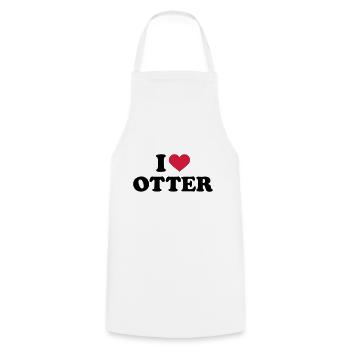 Otter - Kochschürze - Weiß - Vorne - AI Model Male 185 dark (185cm)
