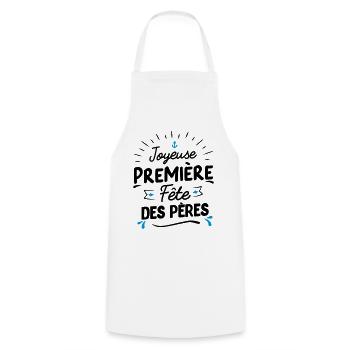 premiere fete des peres - Tablier de cuisine - blanc - Devant - AI Model Male 185 dark (185cm)