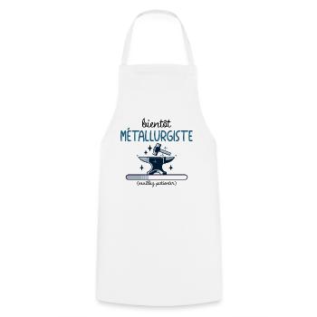 Métier Bientôt Métallurgiste En Cours - Tablier de cuisine - blanc - Devant - AI Model Male 185 dark (185cm)