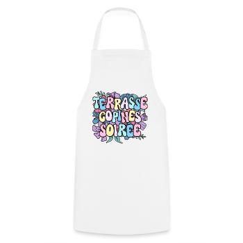 Apéro Amie Femme Terrasse Copines Soirée - Tablier de cuisine - blanc - Devant - AI Model Male 185 dark (185cm)