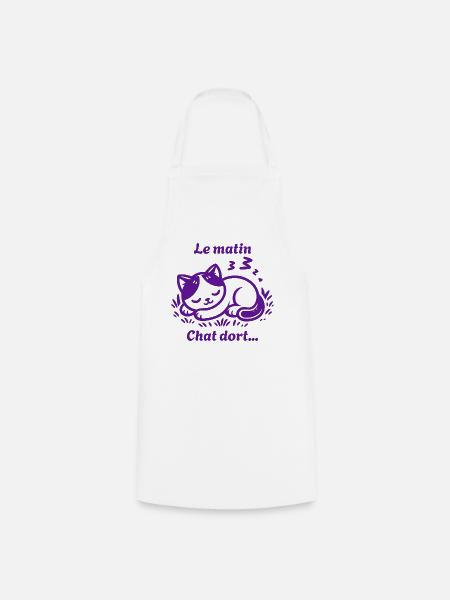 Chat Dort Chat Mignon Pas Du Matin - Tablier de cuisine - blanc