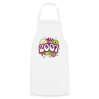 Rétro Groovy Année 2007 Femme 18 Ans Anniversaire - Tablier de cuisine - blanc - Devant - AI Model Male 185 dark (185cm)