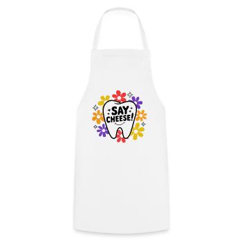 Retro Dental Humor Woman Dentist - Cooking Apron - white - Front - AI Model Male 185 dark (185cm)