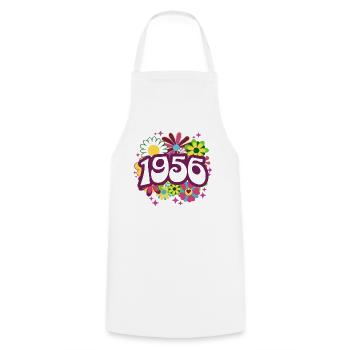 Hippi 70 Ans Femme Anniversaire 1956 - Tablier de cuisine - blanc - Devant - AI Model Male 185 dark (185cm)