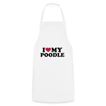 caniche - Tablier de cuisine - blanc - Devant - AI Model Male 185 dark (185cm)