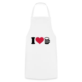I love beer - Cooking Apron - white - Front - AI Model Male 185 dark (185cm)