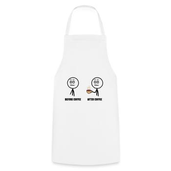 Before Coffee, After Coffee - Tablier de cuisine - blanc - Devant - AI Model Male 185 dark (185cm)