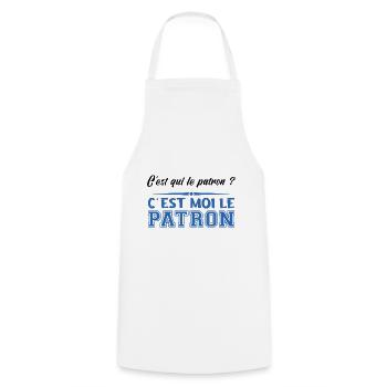 Patron C est Moi Le Patron Papa Idée Cadeau Papy - Tablier de cuisine - blanc - Devant - AI Model Male 185 dark (185cm)