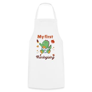 Mon premier Thanksgiving - Tablier de cuisine - blanc - Devant - AI Model Male 185 dark (185cm)