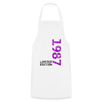 1987 édition limitée anniversaire cadeau femme mari - Tablier de cuisine - blanc - Devant - AI Model Male 185 dark (185cm)