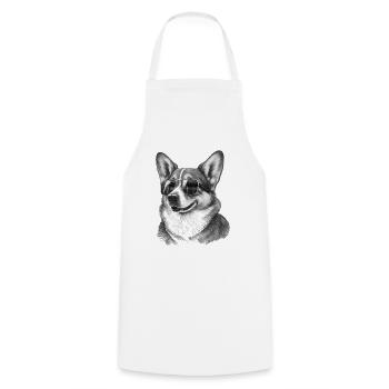 Cooler Corgi mit Sonnenbrille - Kochschürze - Weiß - Vorne - AI Model Male 185 dark (185cm)