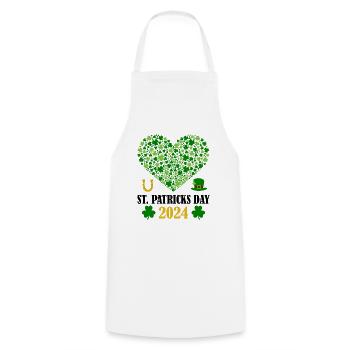Accessoires de la Saint-Patrick Irlande Shamrock Décoration - Tablier de cuisine - blanc - Devant - AI Model Male 185 dark (185cm)