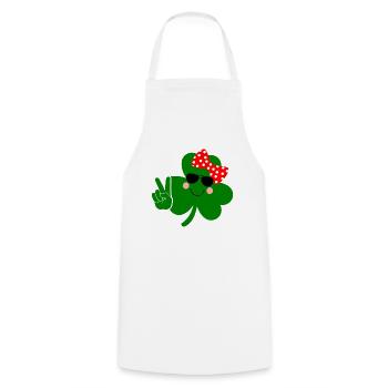Accessoires de la Saint-Patrick Irlande Shamrock Décoration - Tablier de cuisine - blanc - Devant - AI Model Male 185 dark (185cm)