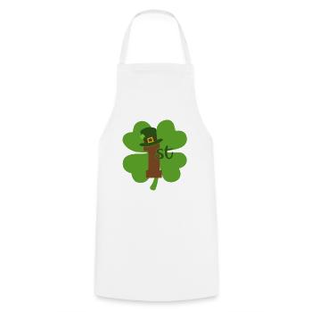 Accessoires de la Saint-Patrick Irlande Shamrock Décoration - Tablier de cuisine - blanc - Devant - AI Model Male 185 dark (185cm)