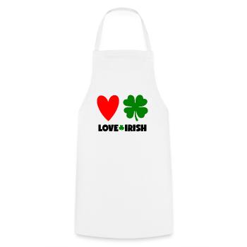 Accessoires de la Saint-Patrick Irlande Shamrock Décoration - Tablier de cuisine - blanc - Devant - AI Model Male 185 dark (185cm)