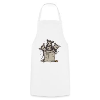Possums Eating Trash - Cooking Apron - white - Front - AI Model Male 185 dark (185cm)