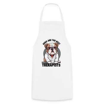 Dogs Are The Best Therapists - Cooking Apron - white - Front - AI Model Male 185 dark (185cm)