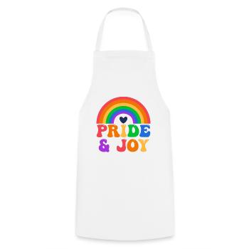 Pride Rainbow Flag Pride And Joy - Cooking Apron - white - Front - AI Model Male 185 dark (185cm)
