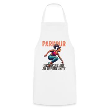 Parkour Obstacles Are An Opportunity - Cooking Apron - white - Front - AI Model Male 185 dark (185cm)