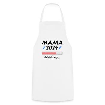 Mama 2024 Loading Schwangerschaft Bekanntgabe Baby - Kochschürze - Weiß - Vorne - AI Model Male 185 dark (185cm)
