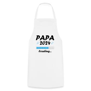 Papa 2024 Loading Vaterschaft Vater Werden Dad - Kochschürze - Weiß - Vorne - AI Model Male 185 dark (185cm)