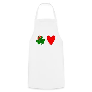 Accessoires de la Saint-Patrick Irlande Shamrock décoration - Tablier de cuisine - blanc - Devant - AI Model Male 185 dark (185cm)