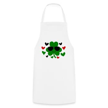Accessoires de la Saint-Patrick Irlande Shamrock décoration - Tablier de cuisine - blanc - Devant - AI Model Male 185 dark (185cm)