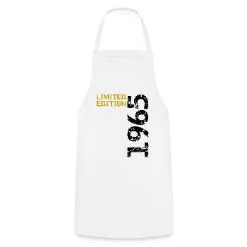 1965 édition limitée anniversaire cadeau femme mari - Tablier de cuisine - blanc - Devant - AI Model Male 185 dark (185cm)