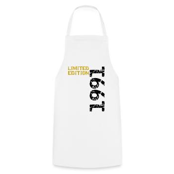 1991 édition limitée anniversaire cadeau femme mari - Tablier de cuisine - blanc - Devant - AI Model Male 185 dark (185cm)