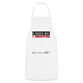 1er cadeau d’anniversaire filles garçons livre d’or - Tablier de cuisine - blanc - Devant - AI Model Male 185 dark (185cm)