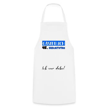 Guestbook decoration men's 45th birthday t-shirt - Cooking Apron - white - Front - AI Model Male 185 dark (185cm)